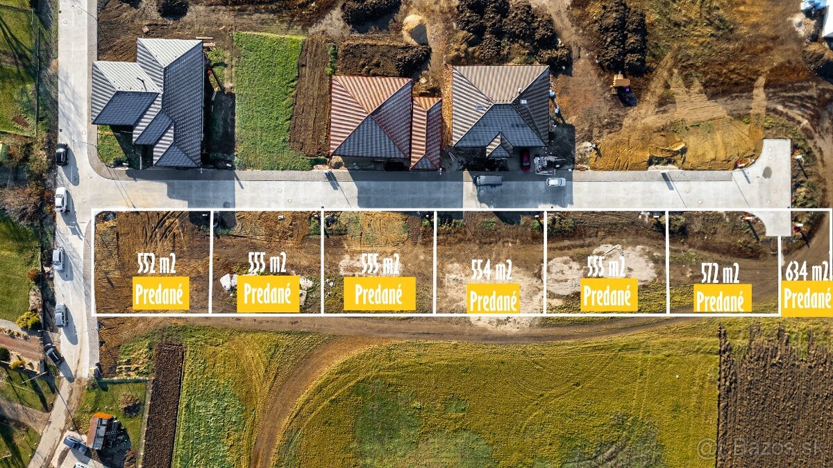 PNORF–posledná III. etapa predaja 7 st. pozemkov, 150,-€/m2