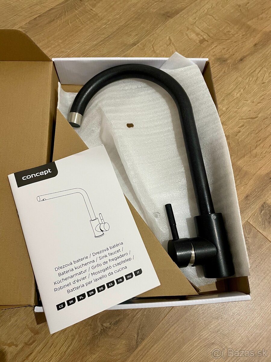 Matná čierna drezová batéria Concept