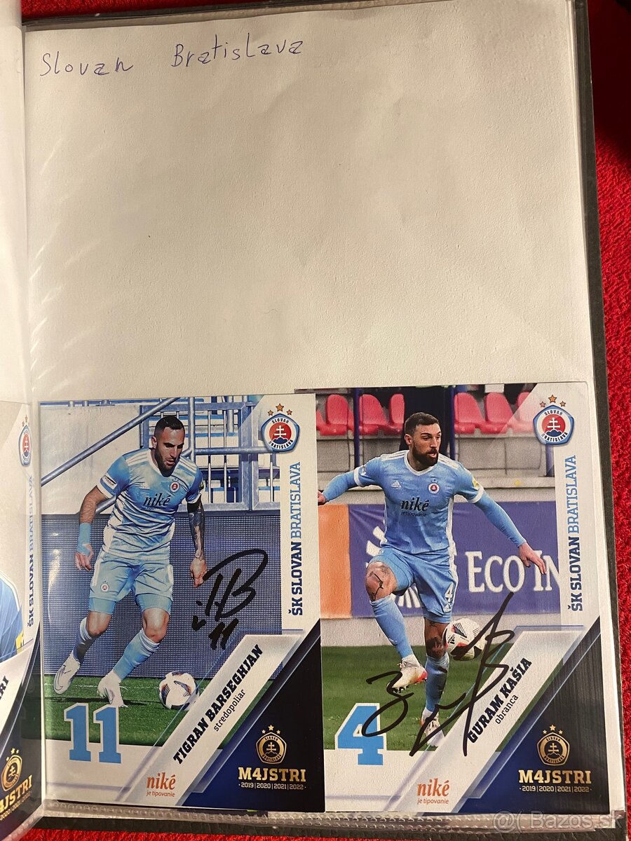 Predám podpísané karty od týchto hráčov