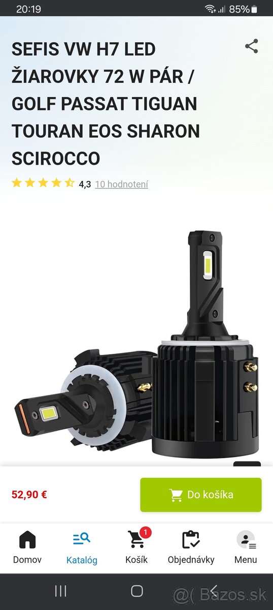 VW H7 led žiarovky