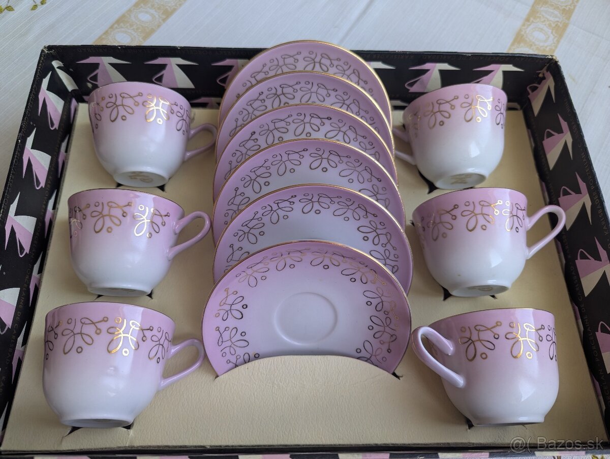 Karlovarsky porcelan - Retro - sada kavove salky