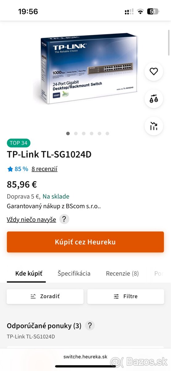 TP-LINK TL-SG1024D Switch, Router