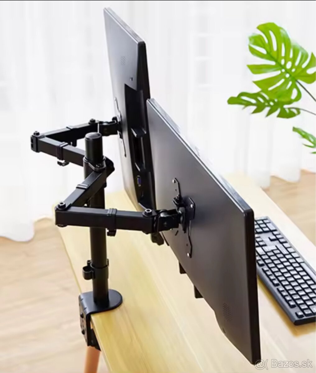 Držiak na dva monitory stolný