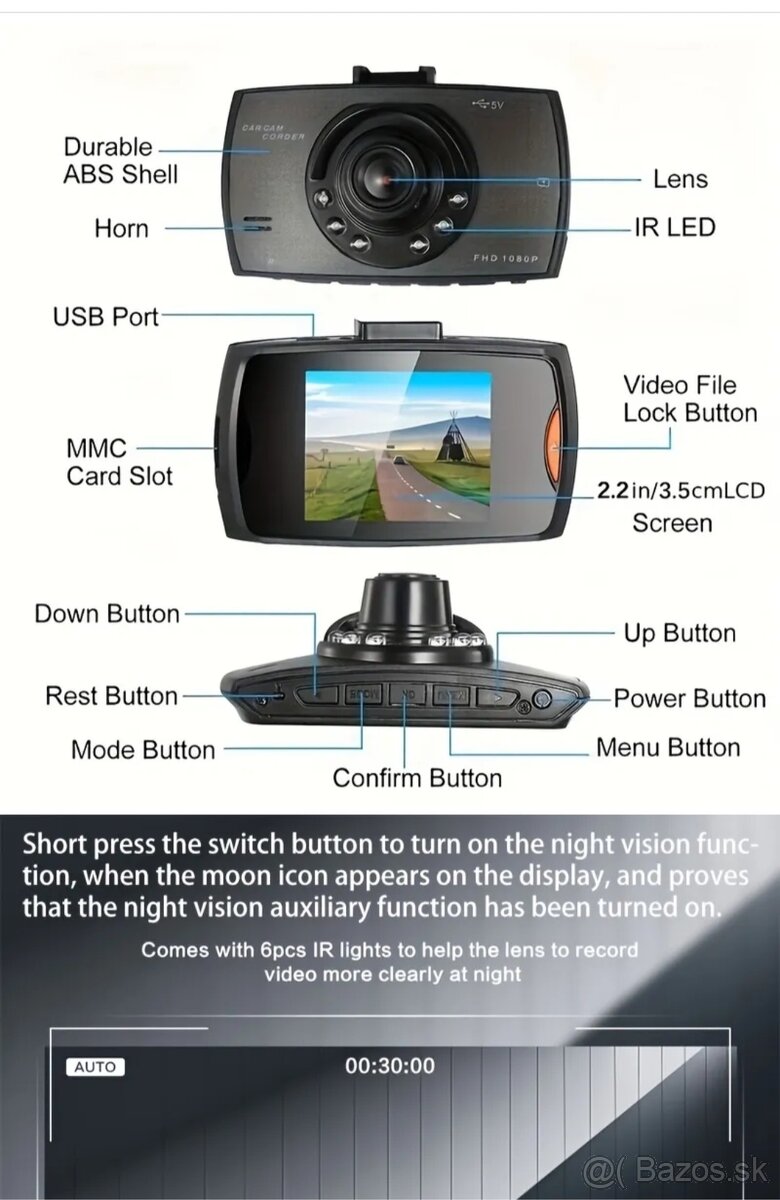 Video kamera do auta