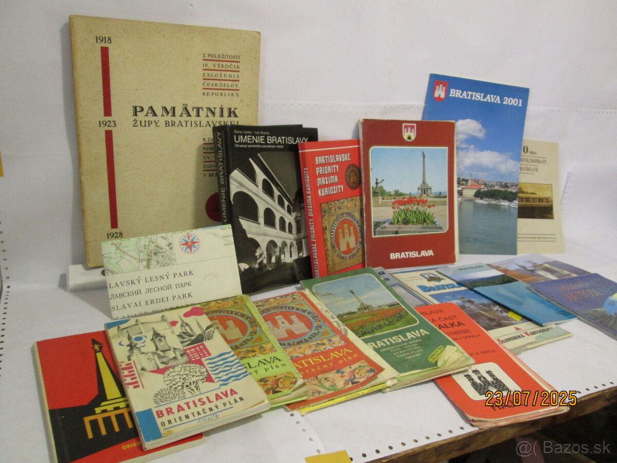 Predám knihy a mapy Bratislavy
