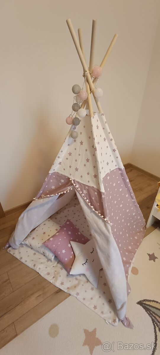 Detský stan TeePee ružový