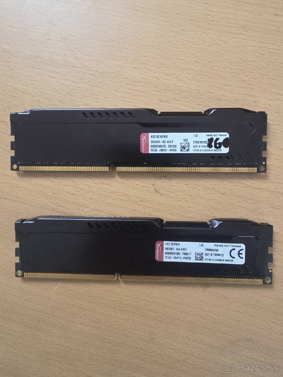 Kingston fury 2x4gb DDR3