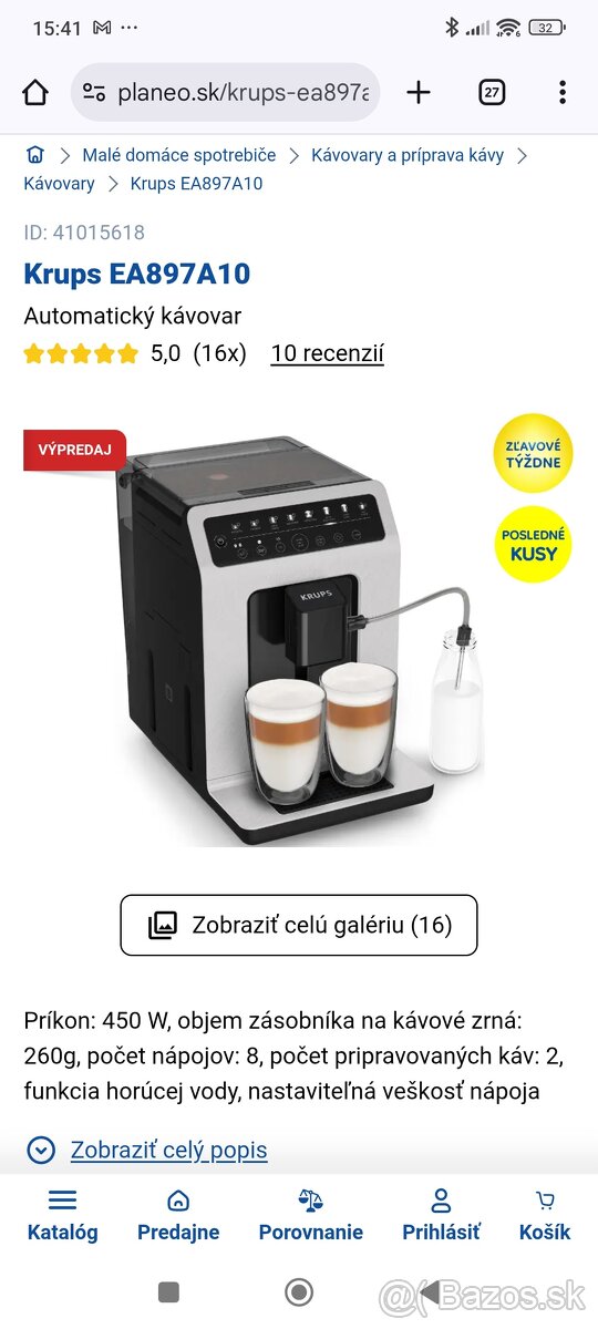 Predám Kávovar Krups