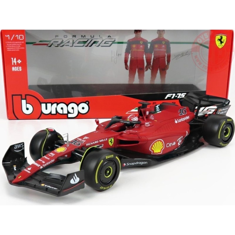 Bburago FERRARI F1-75 SCUDERIA FERRARI N 16 1:18