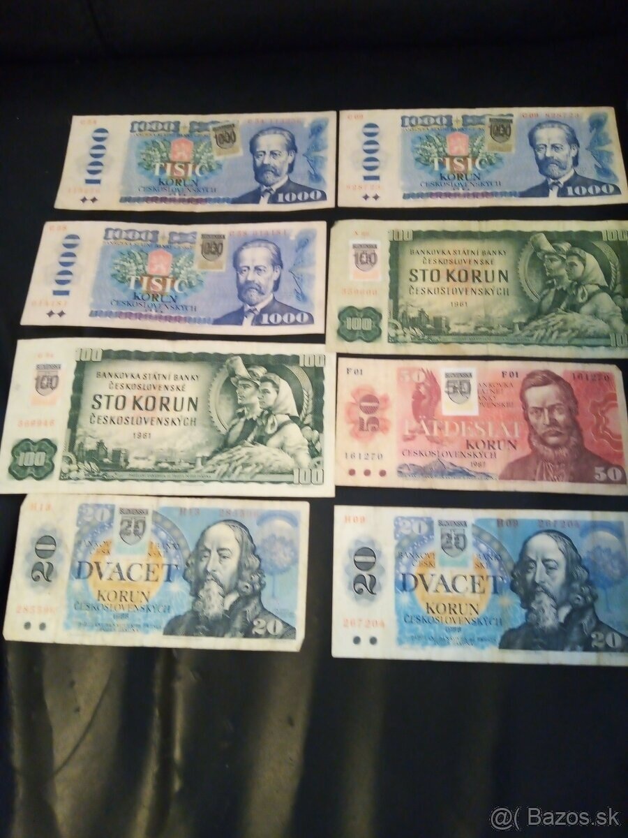 Predám kolkované československé bankovky