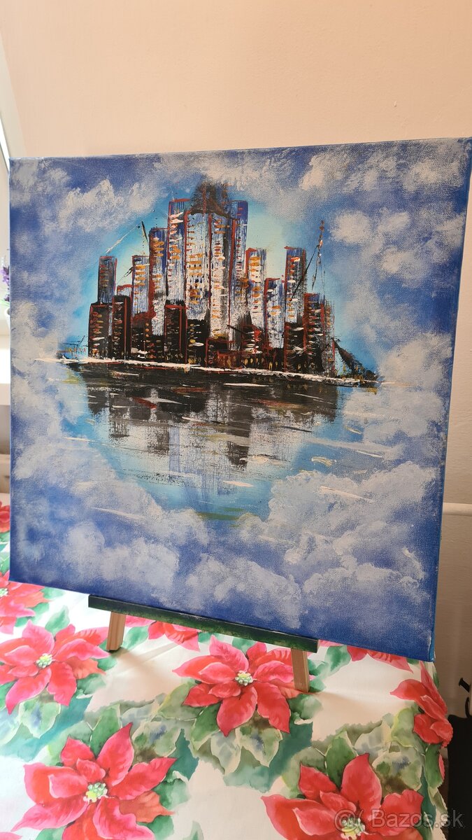 Akryl mesto v oblakoch