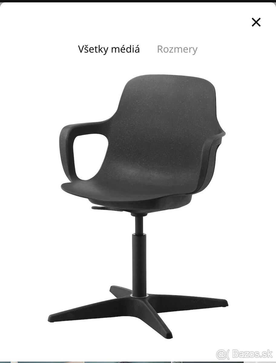 Ikea stolicka ODGER Otočná stolička, antracit