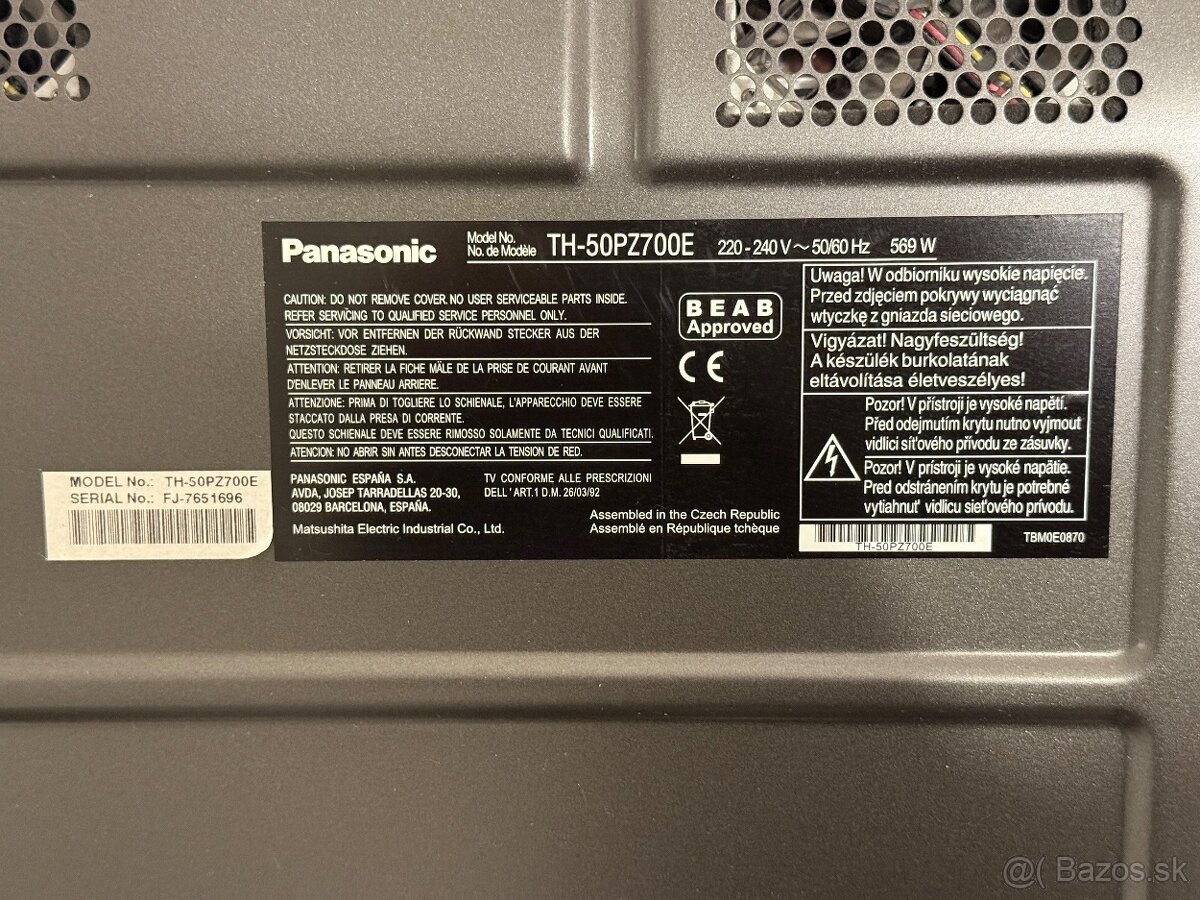Panasonic Viera TH-50PZ700E
