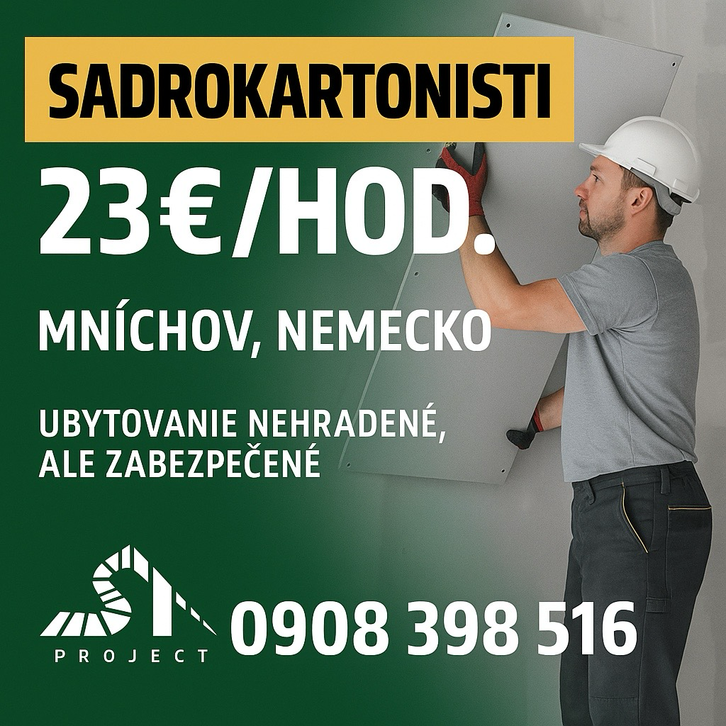 Práca na živnosť - Sadrokartonárske práce - AKÚTNE 1 ČLOVEK