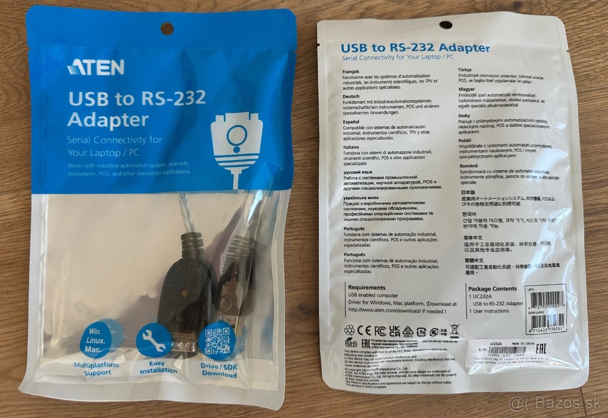 Aten USB to RS-232 Adapter, 0,15m