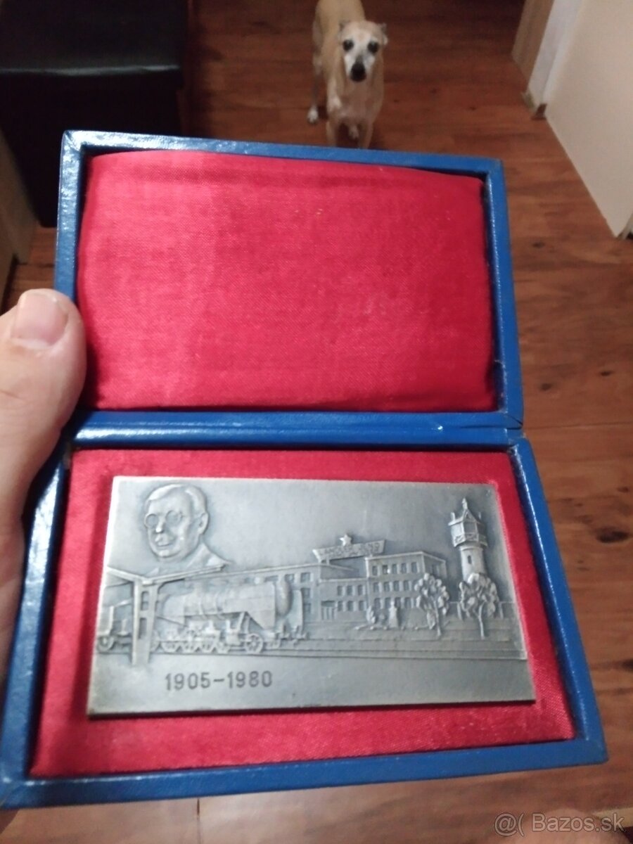 Železničná medaila plaketa.Parna lokomotíva.Vlak.