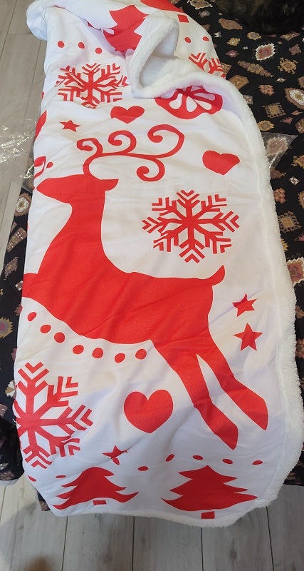 biela vianočná deka