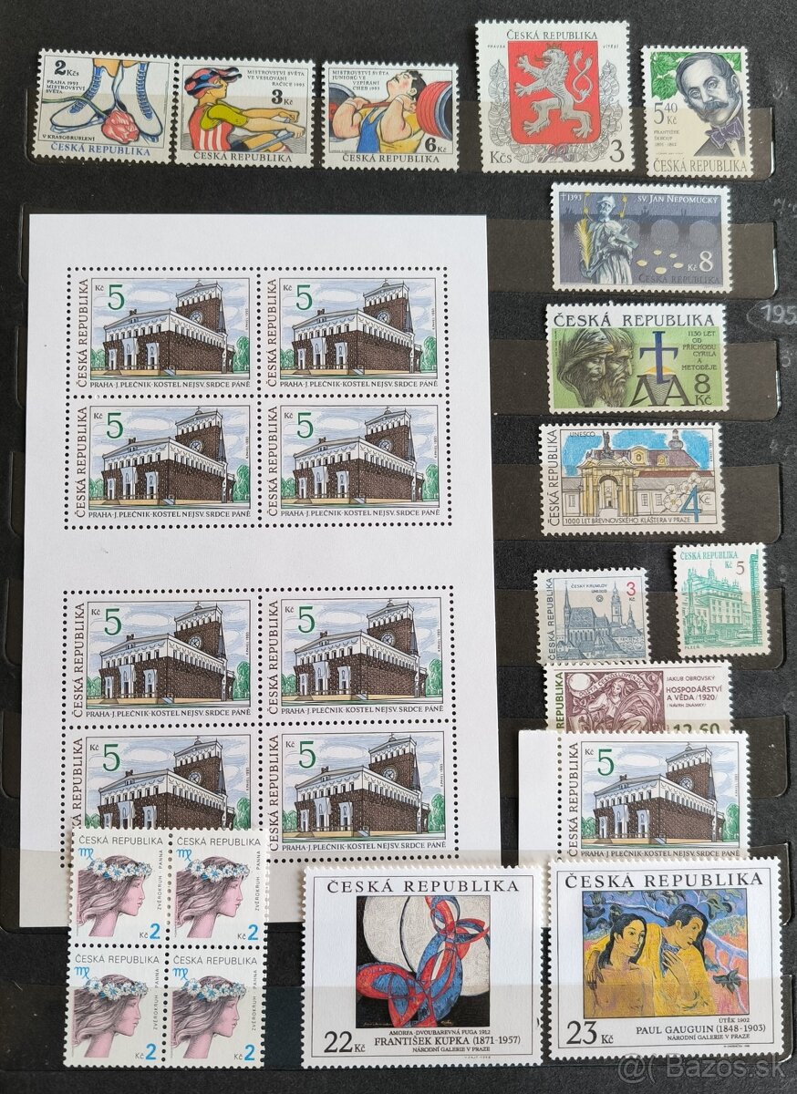 Poštové známky ČR - čisté