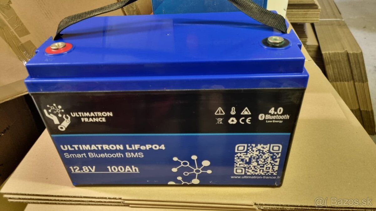Predám batériu Ultimatron LiFePO4 12,8 V/ 100 Ah Bluetooth