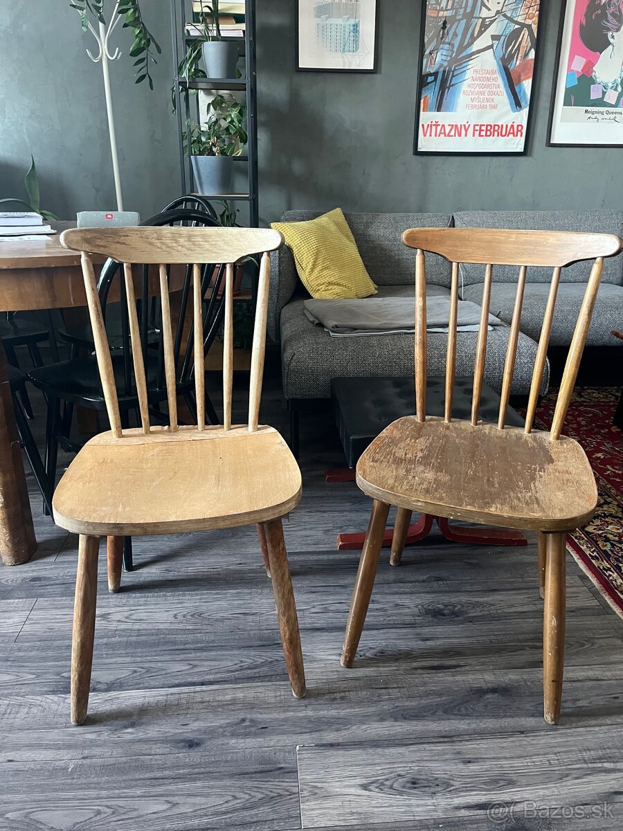Drevené stoličky retro I nábytok