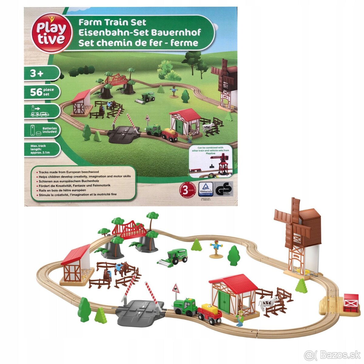 Drevený detský vlacik, vlaková farma Tory Playtive LIDL