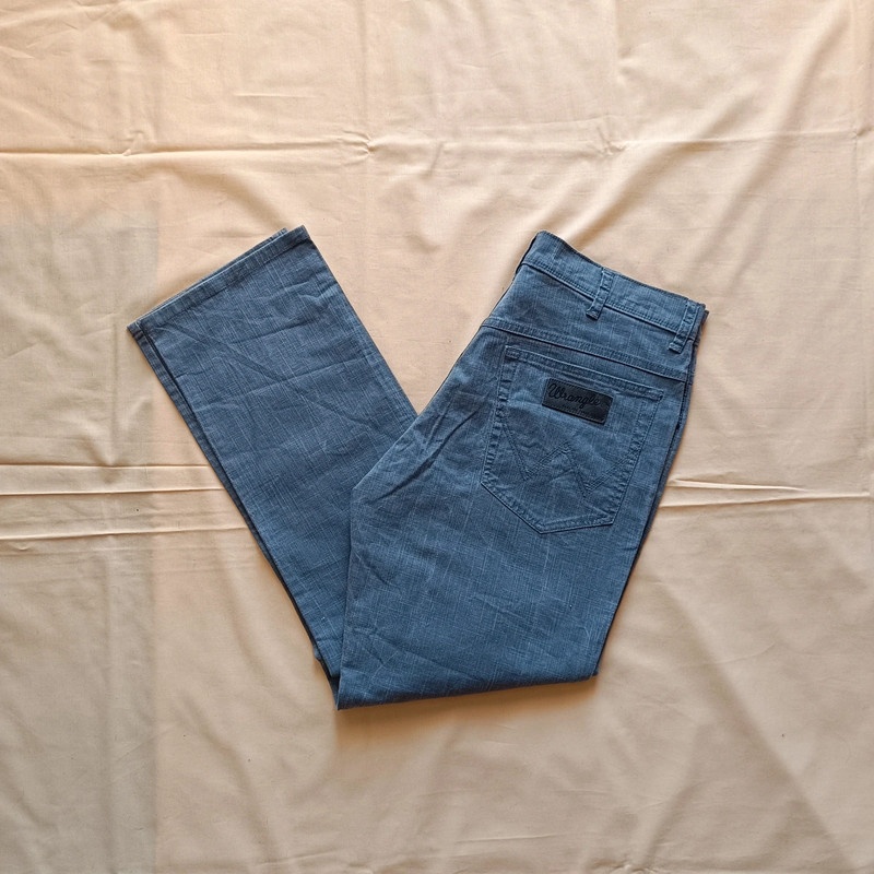 Wrangler sivé rovné džínsy široké rifle texas W34 L30