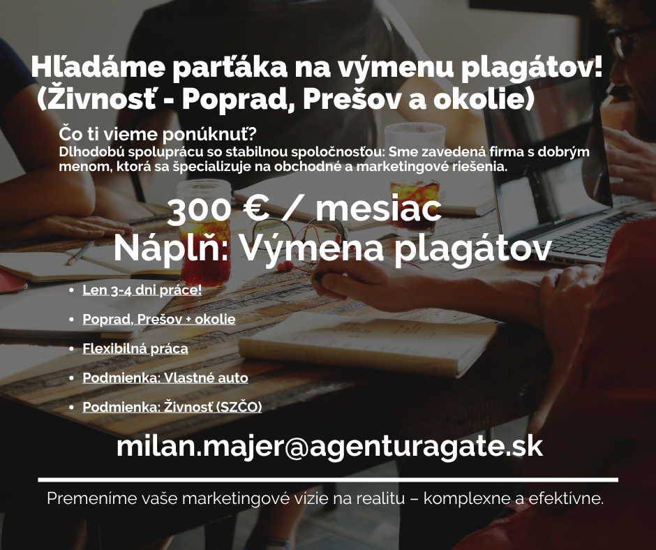 Hľadáme posilu do tímu v Prešove, Poprade a okolí