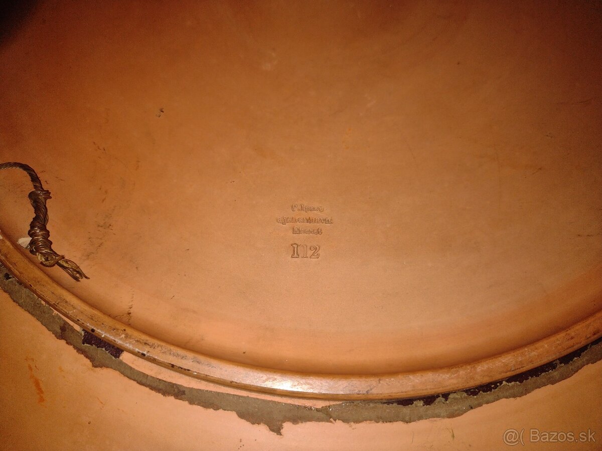 Starožitná terakotová plaketa P. Ipsen Kjøbenhavn, maľovaná