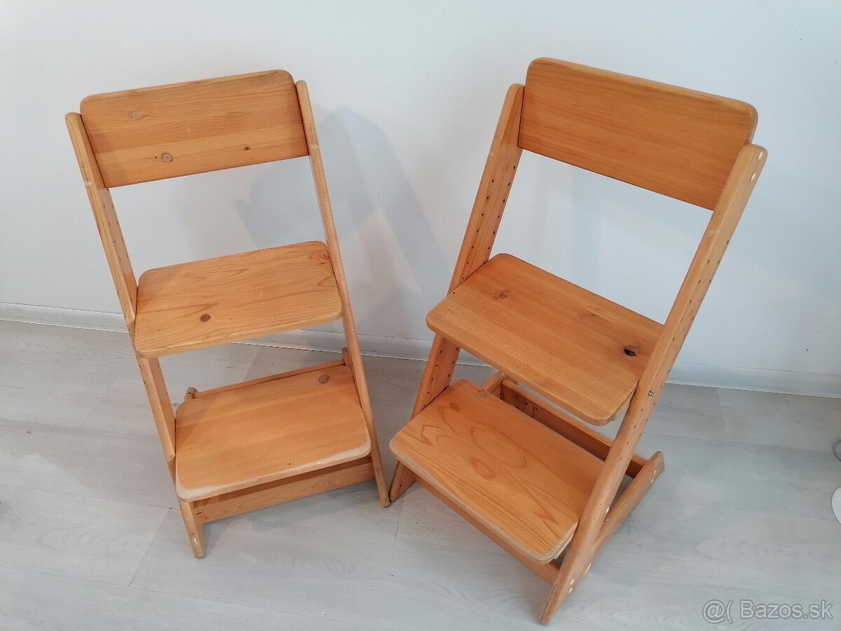 drevené nastaviteľné stoličky