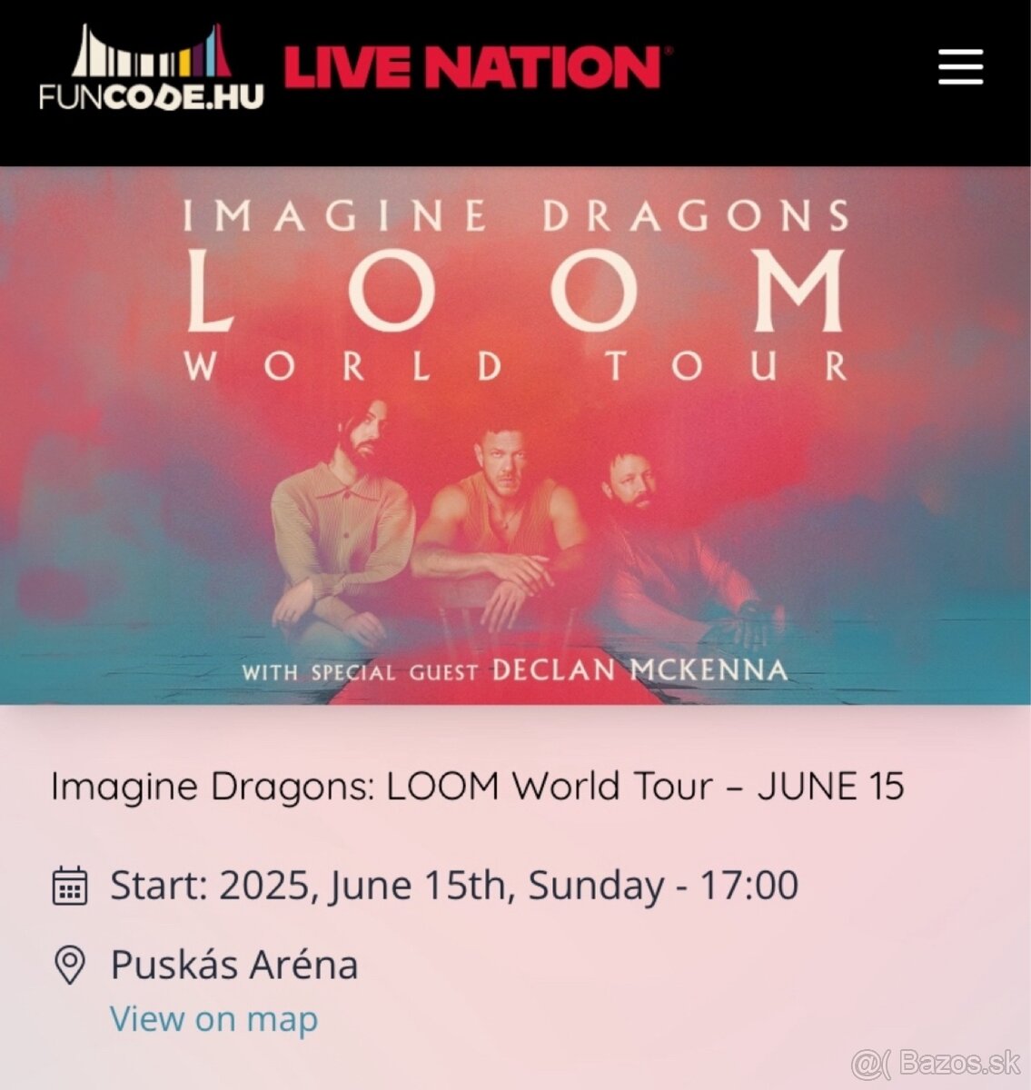 Imagine Dragons lístky