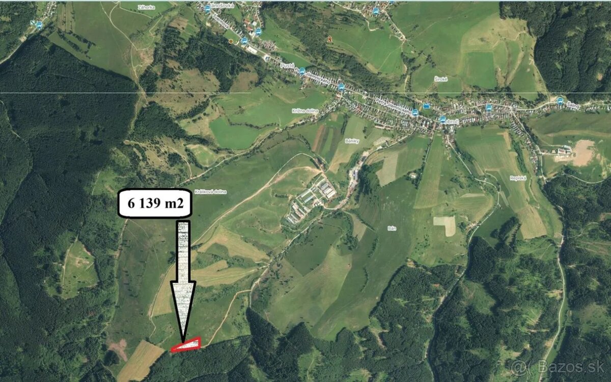 Pozemok pri obci Čierny Balog s krásnym výhľadom