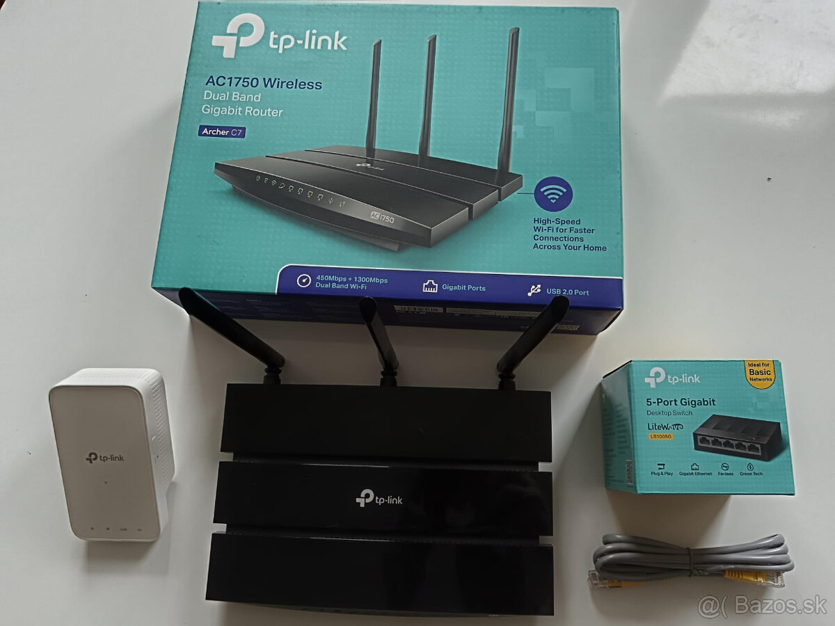 TP-Link set – Archer C7 AC1750 / RE300 extender / Switch