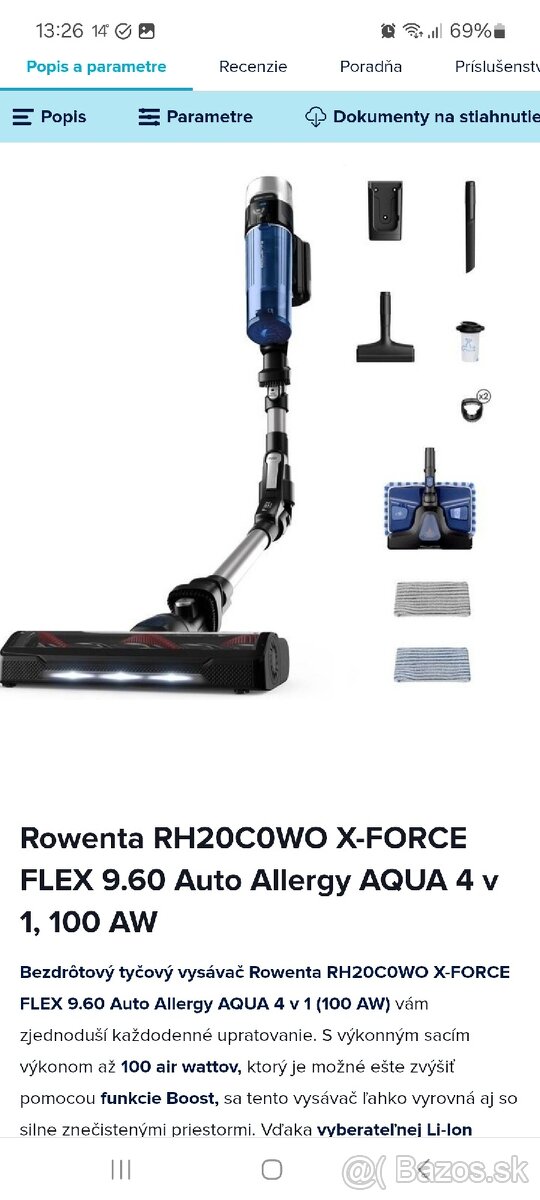 Tyčový vysávač Rowenta X- Force Flex 9.60