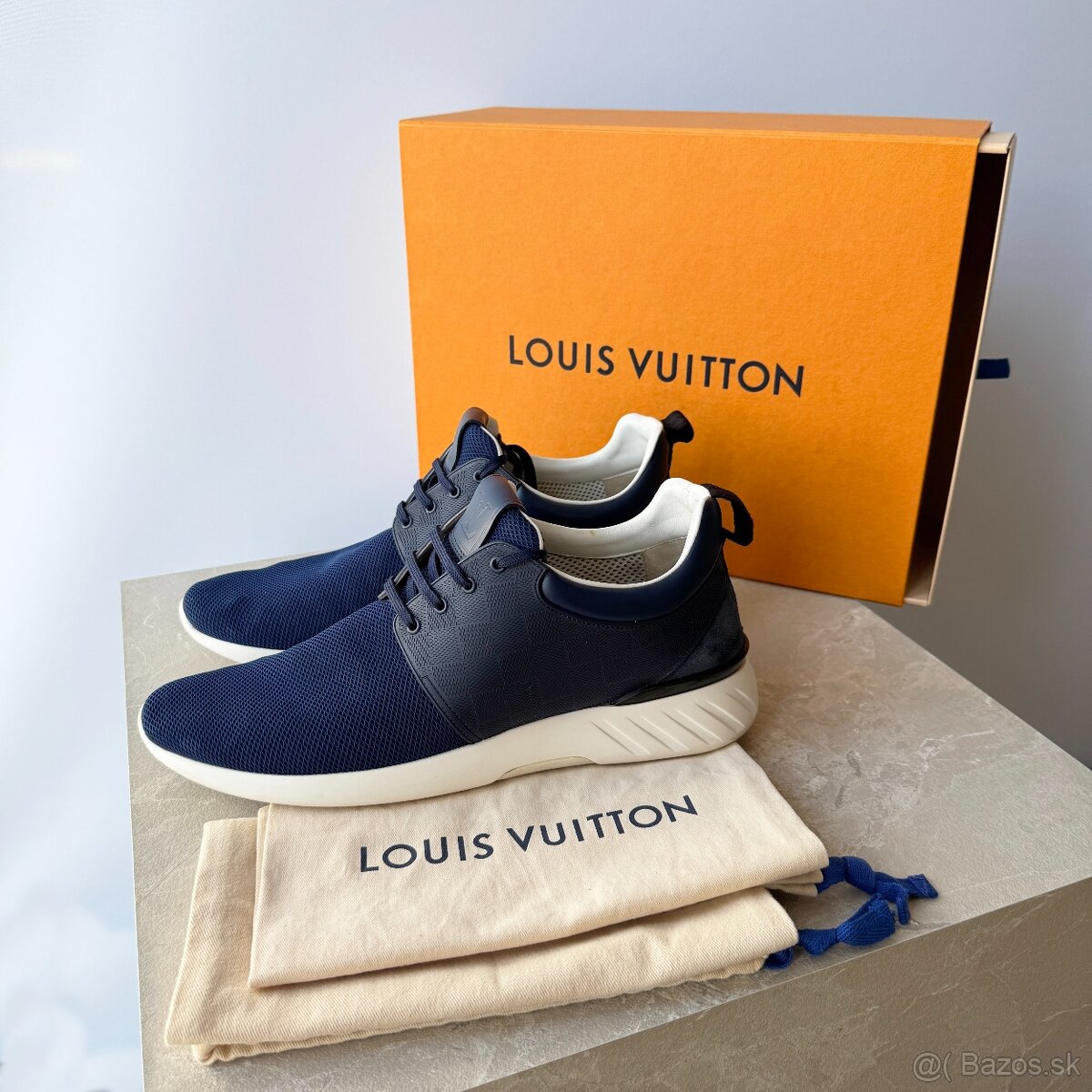 Originál LOUIS VUITTON pánske modré navy tenisky topánky