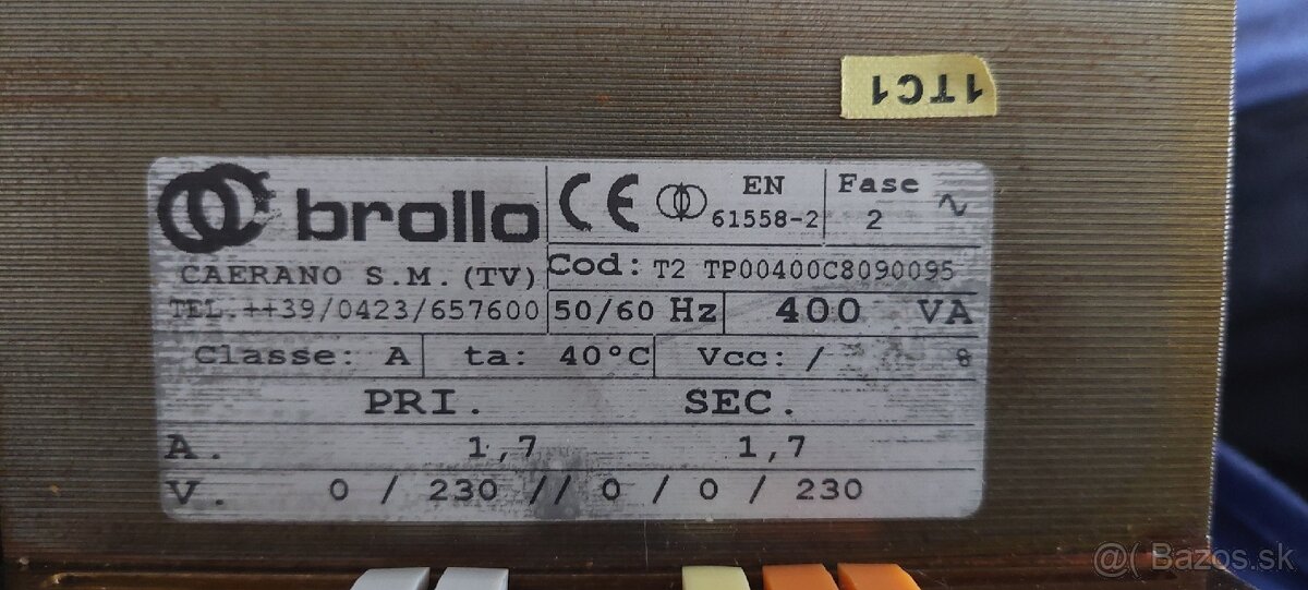 Transformator 400VA PRI 230V SEC 230V