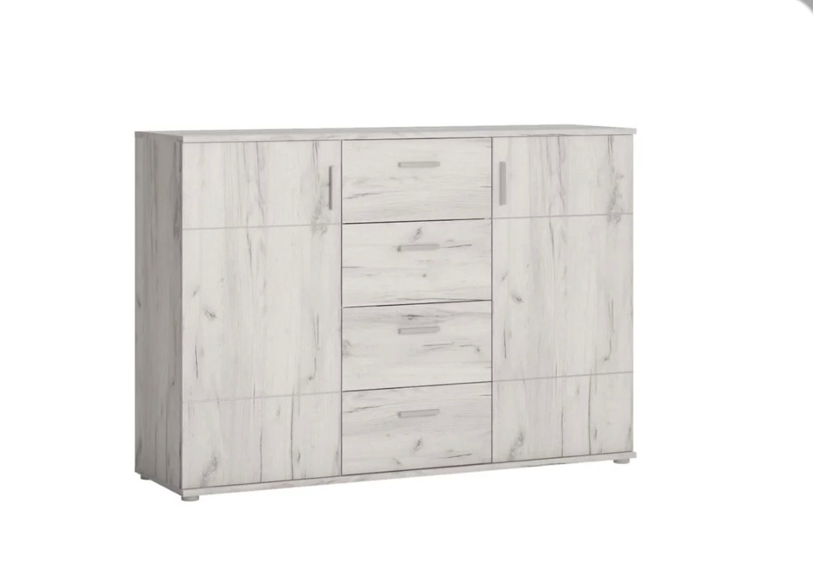 Komoda 2D4S Dub Craft Biely
