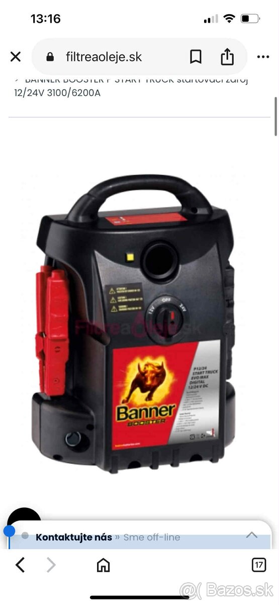 BOOSTER na štartovanie 12/24V ..Kamion