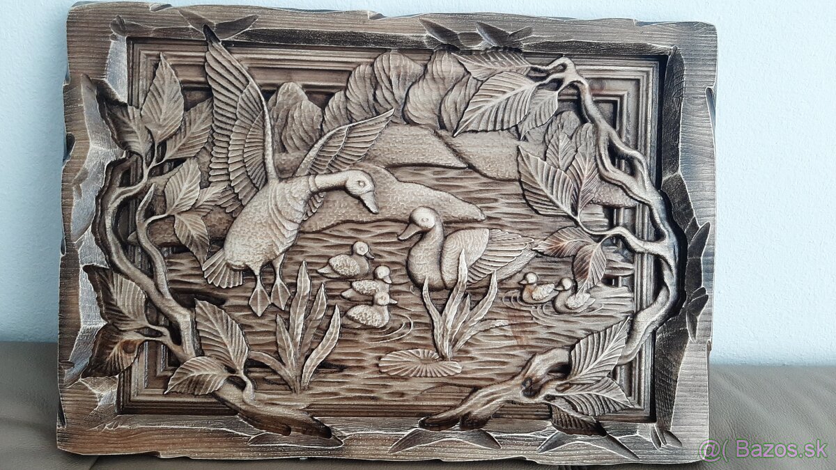 Drevený obraz Poľovnicke motivy 30×44cm hr.3cm.