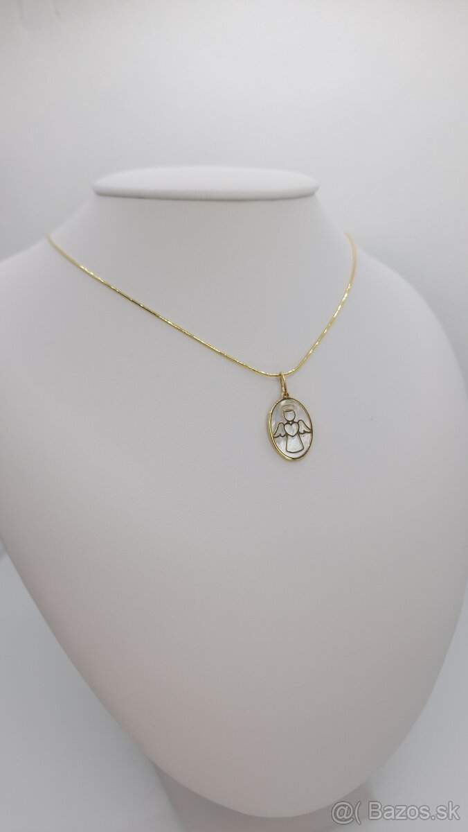 Zlatý náhrdelník lanko s anielikom