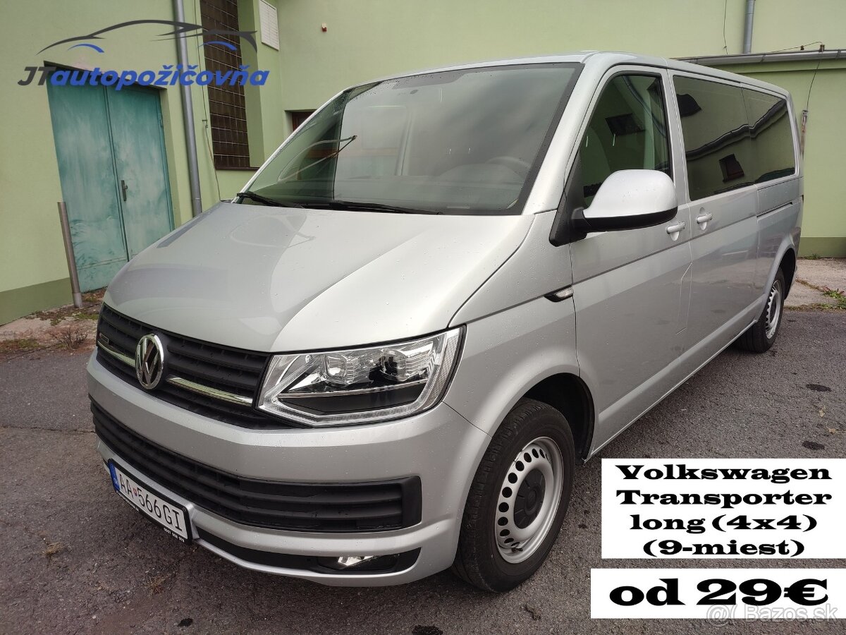 Prenájom Volkswagen Transporter T6 Long