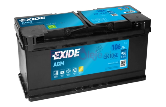 Autobateria Exide Start-Stop AGM 12V 106Ah 950A EK1060