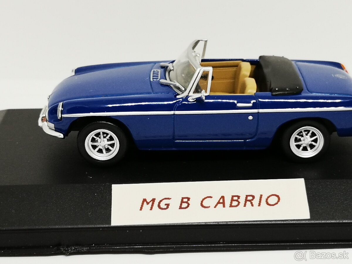 Predám kovový zberateľský model autíčka MG B Cabrio