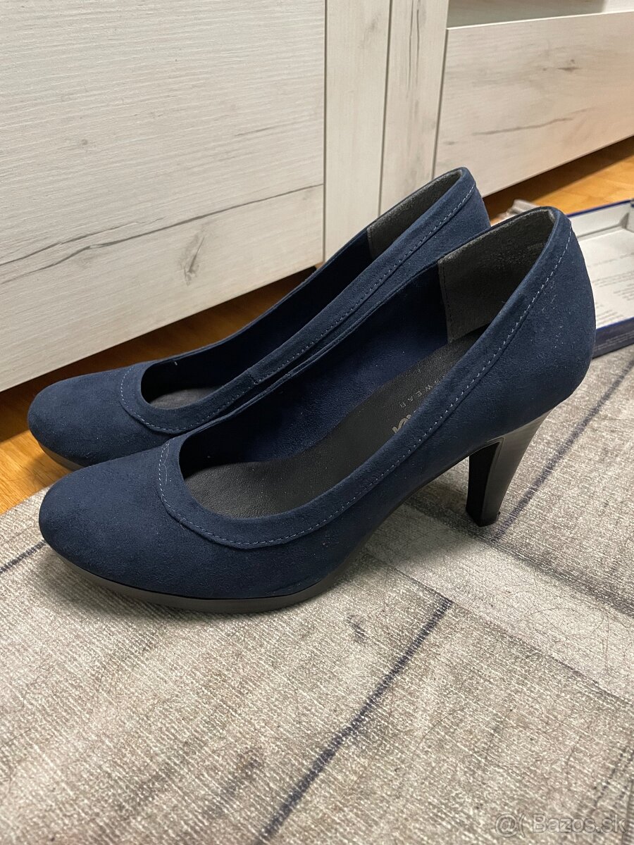 Modré semišové lodičky