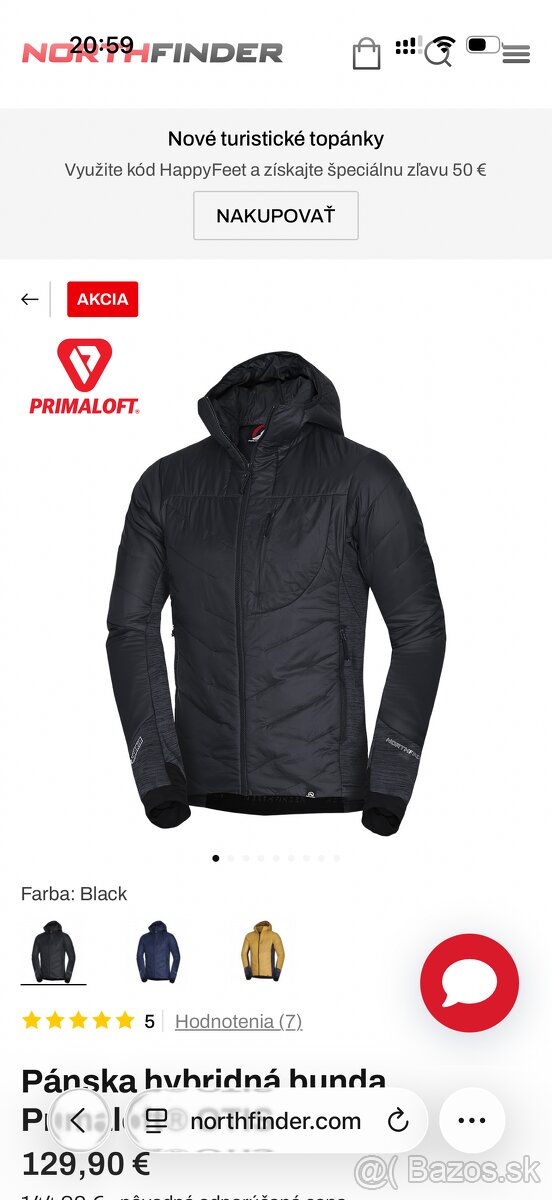 Ľahká pánska hybridná Primaloft bunda Northfinder (ako nová)