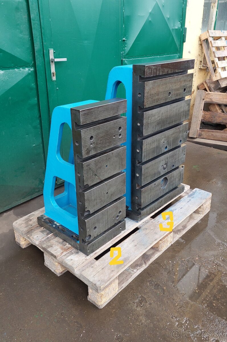 Upínací litinové úhelníky, upínací desky, kostky