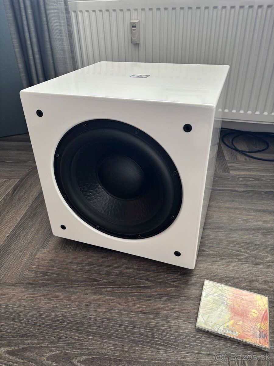 Predám 2x subwoofer BK Electronics P12 300 FF – biele