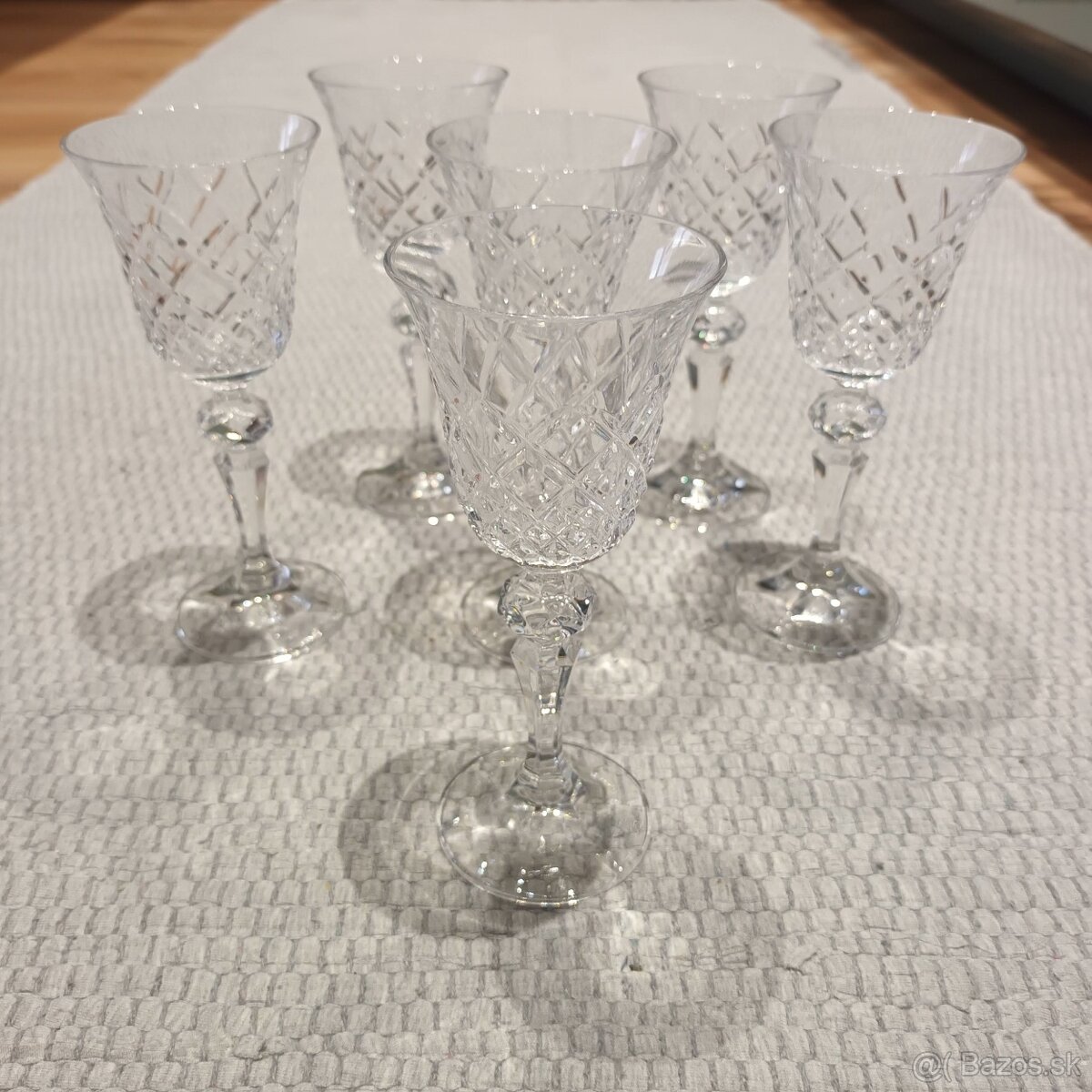 Bohemia Crystal sada brúsených pohárov na víno - 6ks
