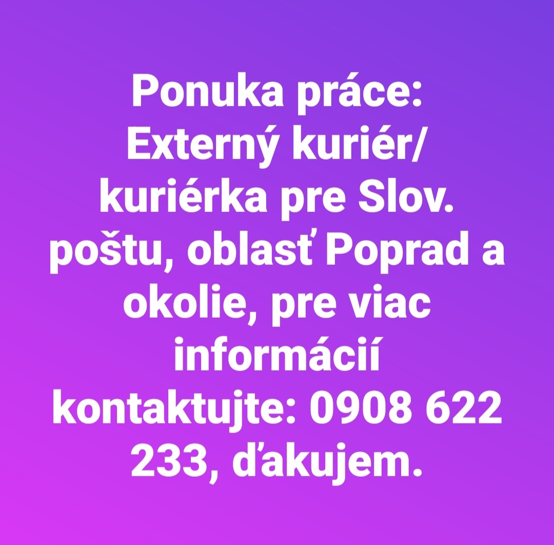 Externý kuriér/kuriérka pre Slov.poštu
