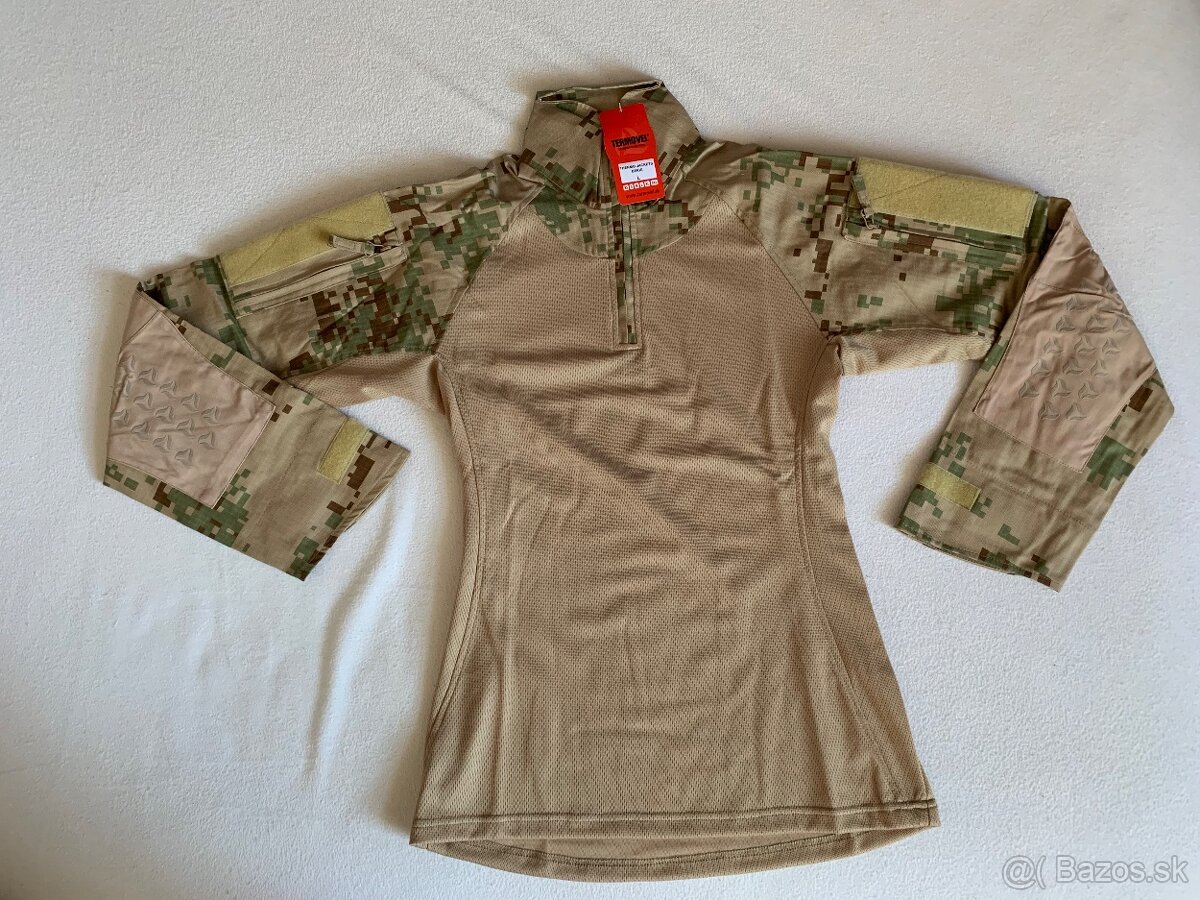Taktické tričko combat púštne vzor digital