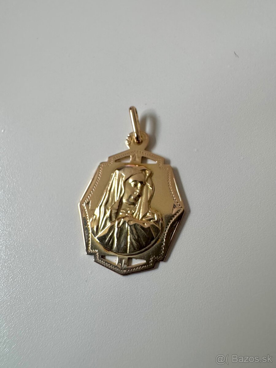 Zlatý prívesok panna Mária 585